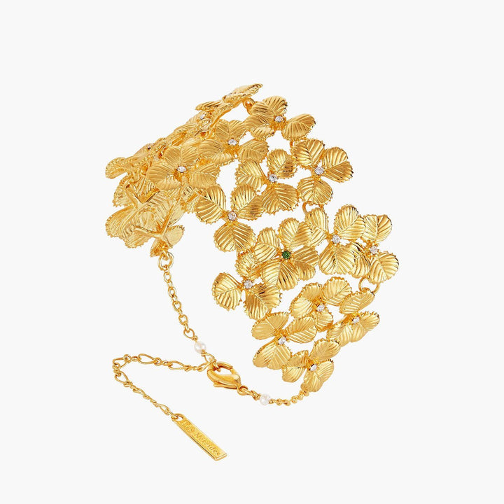 Clovers And Crystals Bangle Bracelet | AOFC2031 - Les Nereides