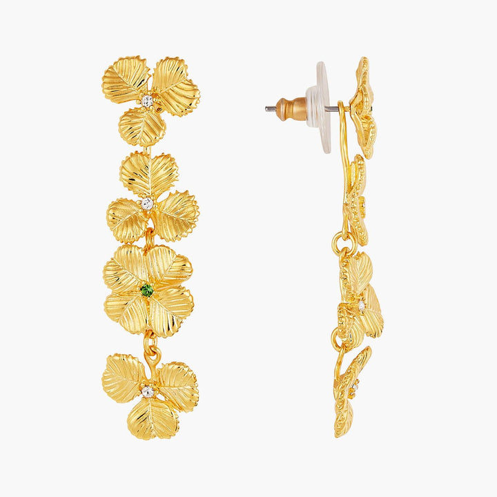 Clovers And Crystals Post Earrings | AOFC1011 - Les Nereides