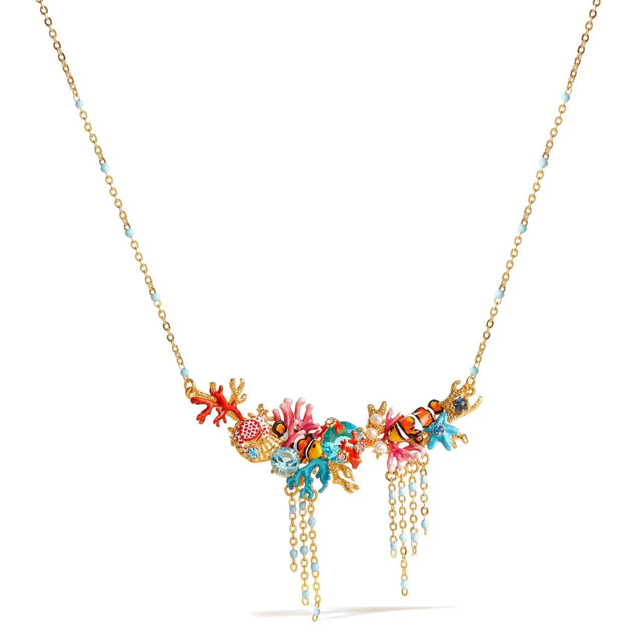 Clownfish, Anemones And Coral Statement Necklace | AOGL3011 - Les Nereides