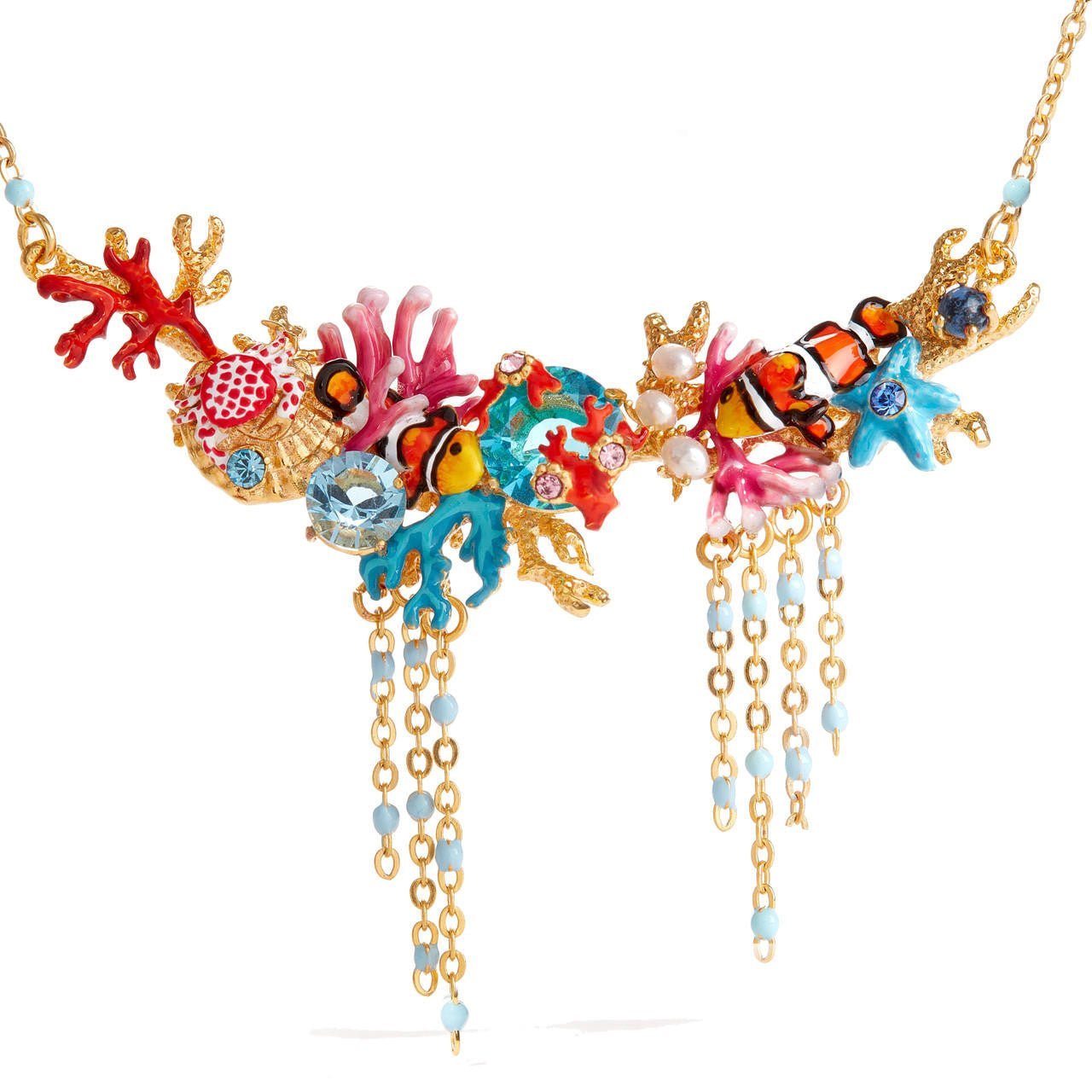 Clownfish, Anemones And Coral Statement Necklace | AOGL3011 - Les Nereides
