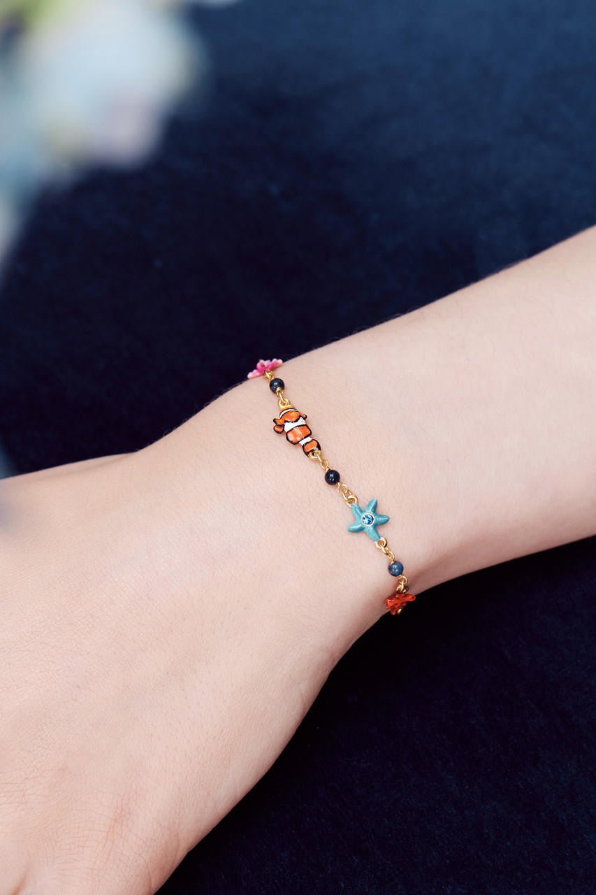 Clownfish, Corals And Starfish Thin Bracelet | AOGL2021 - Les Nereides
