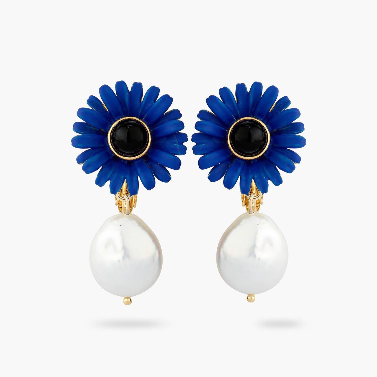 Cobalt blue gerbera earrings | AQHC1041 - Les Nereides