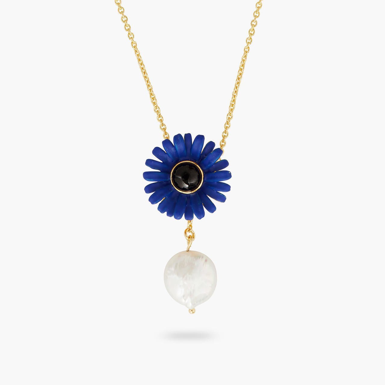 Cobalt blue gerbera pendant necklace | AQHC3031 - Les Nereides
