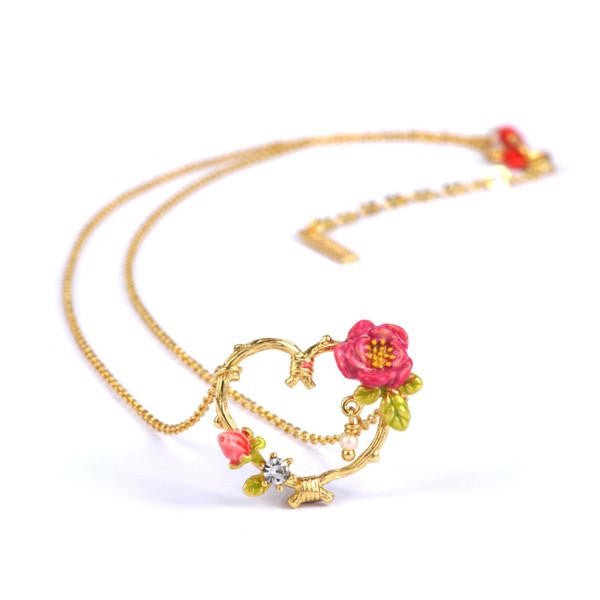 Cœur En Fleur W/Roses Gold Necklace | AASV3021 - Les Nereides