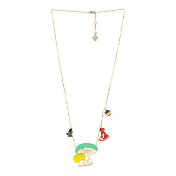 Collier Chaperon & Champignons Avec Chaperon, Loup, Champignon Necklace | YCC3071 - Les Nereides