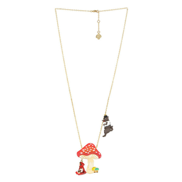 Collier Chaperon & Champignons Avec Un Champignon Et Un Loup Necklace | YCC3011 - Les Nereides