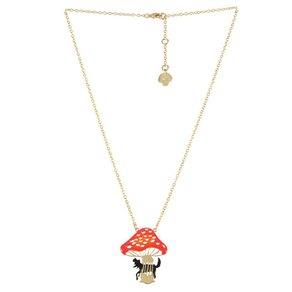 Collier Chaperon & Champignons Avec Un Champignon Et Un Loup Necklace | YCC3021 - Les Nereides