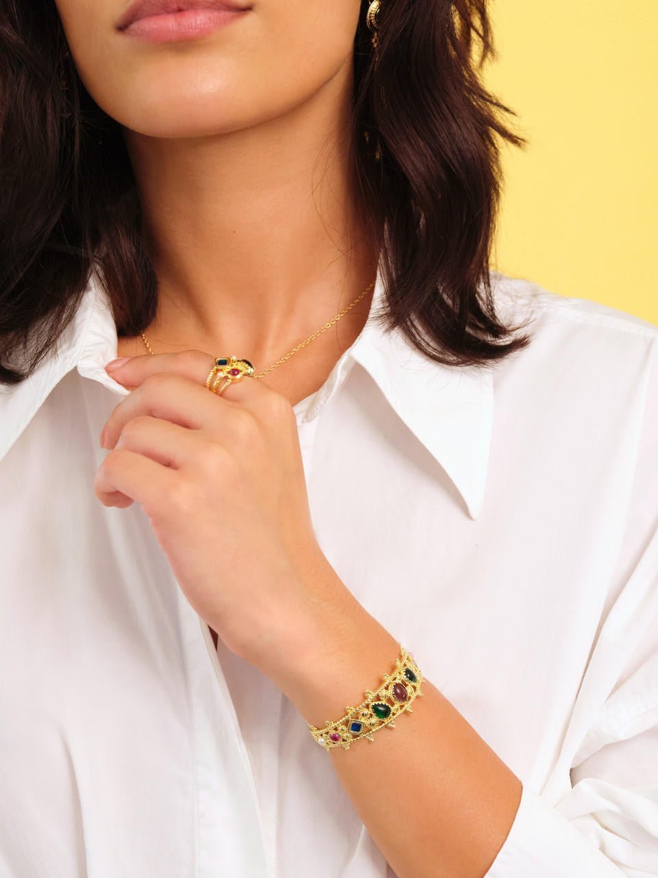 Coloured Stones Bangle Bracelet | APJS2011 - Les Nereides