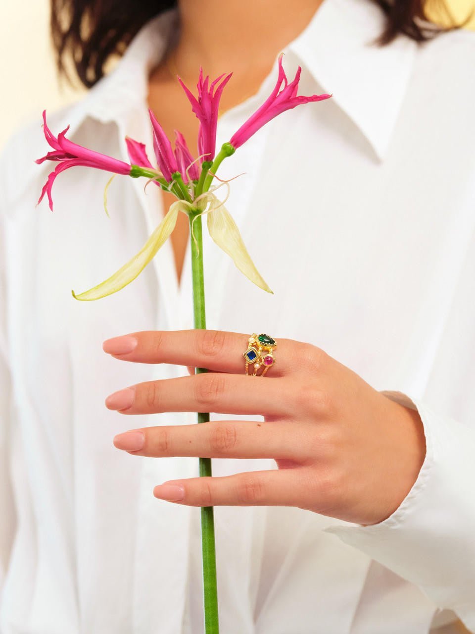 Coloured Stones Cocktail Ring | APJS6011 - Les Nereides