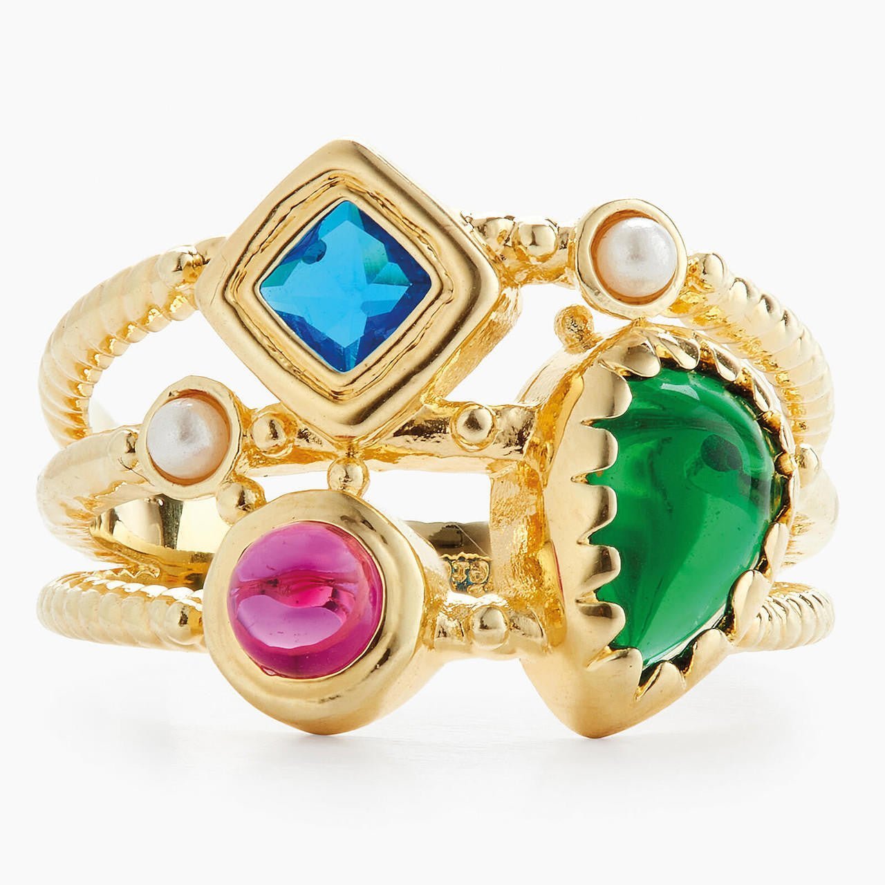 Coloured Stones Cocktail Ring | APJS6011 - Les Nereides
