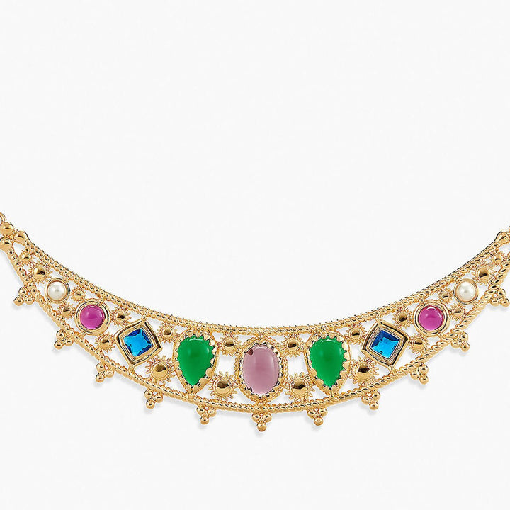 Coloured Stones Statement Necklace | APJS3011 - Les Nereides