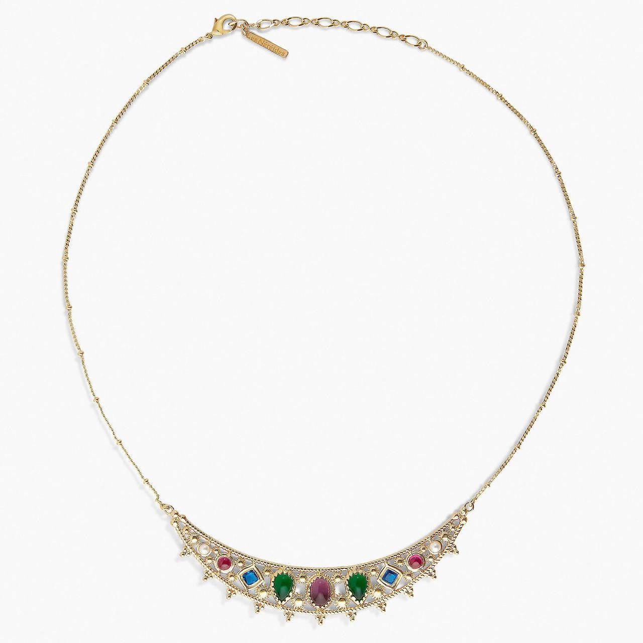 Coloured Stones Statement Necklace | APJS3011 - Les Nereides