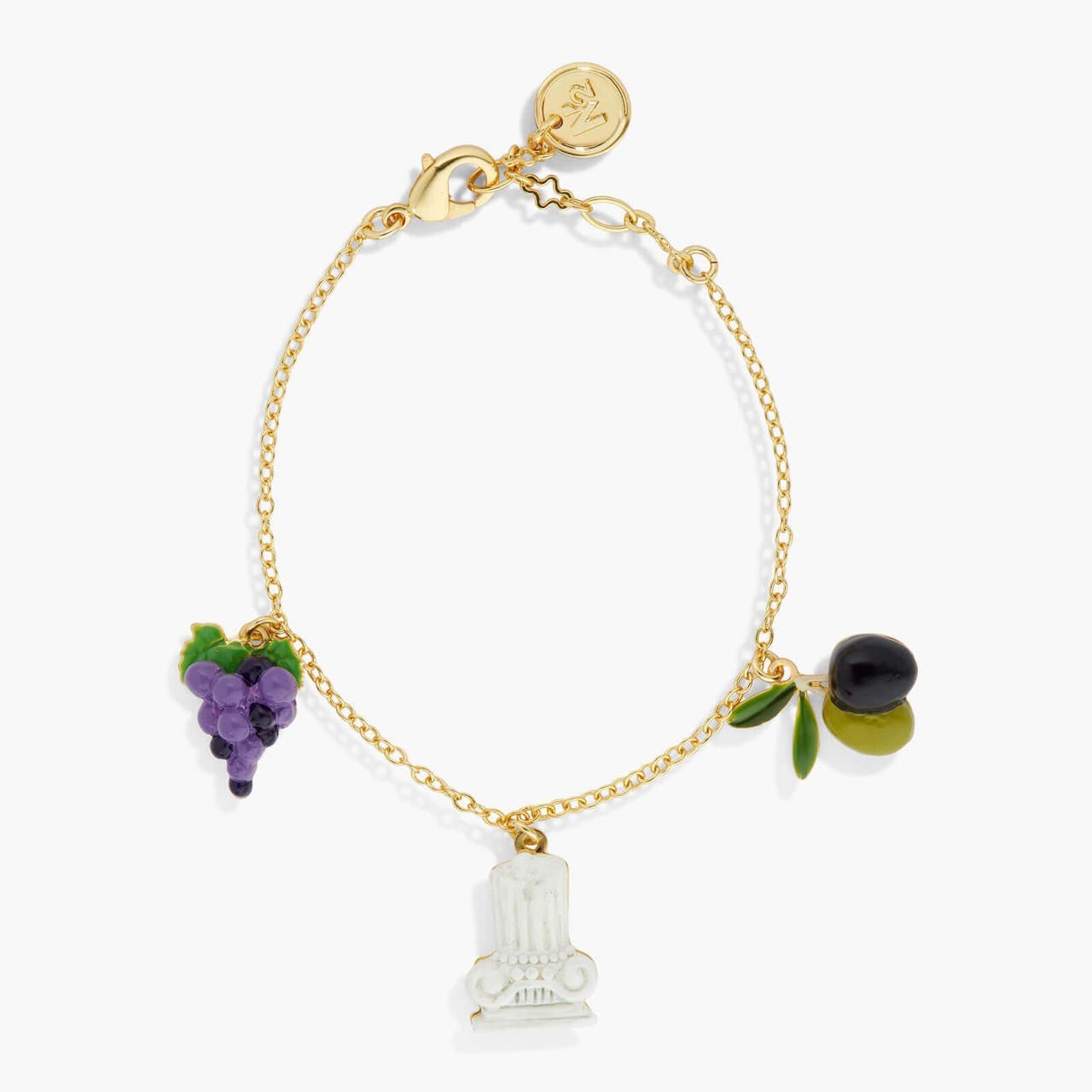 Column, Grapes And Olive Charm Bracelet | APPD2011 - Les Nereides
