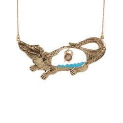 Contes Dores Theé Ticking Clock In Theé Crocodile'S From Neverland Crocodile Necklace | ACDO3021 - Les Nereides