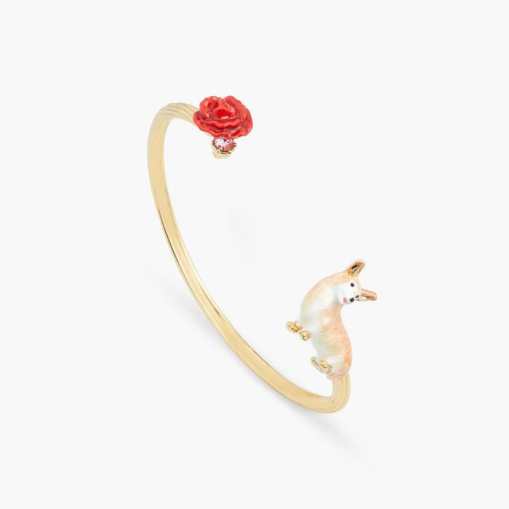 Corgi And Red Rose Bangle Bracelet | ASLA2011 - Les Nereides