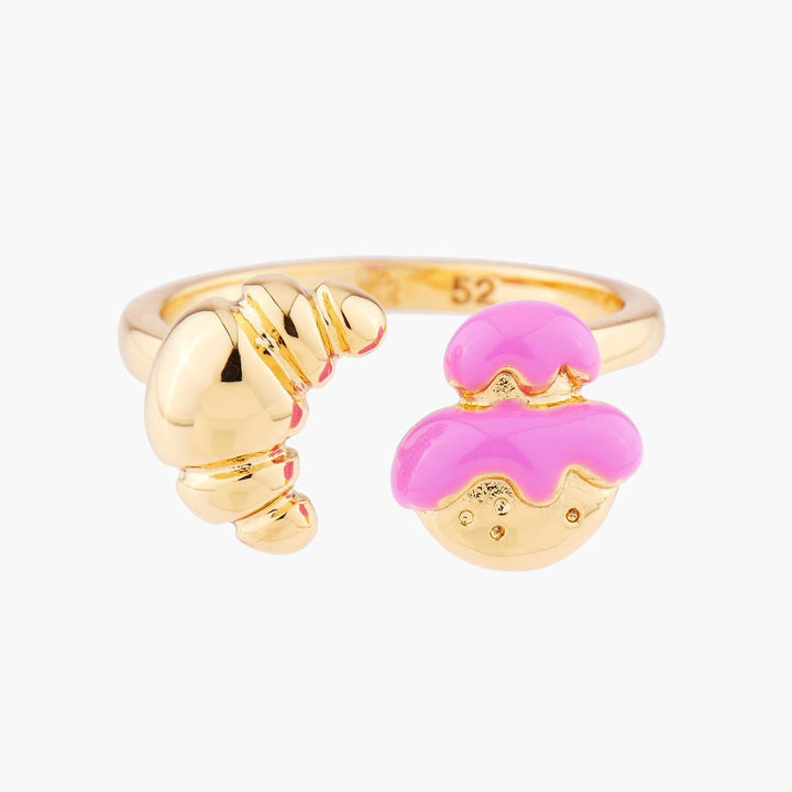 Cream Puff And Croissant Adjustable Rings | AMFP6031 - Les Nereides