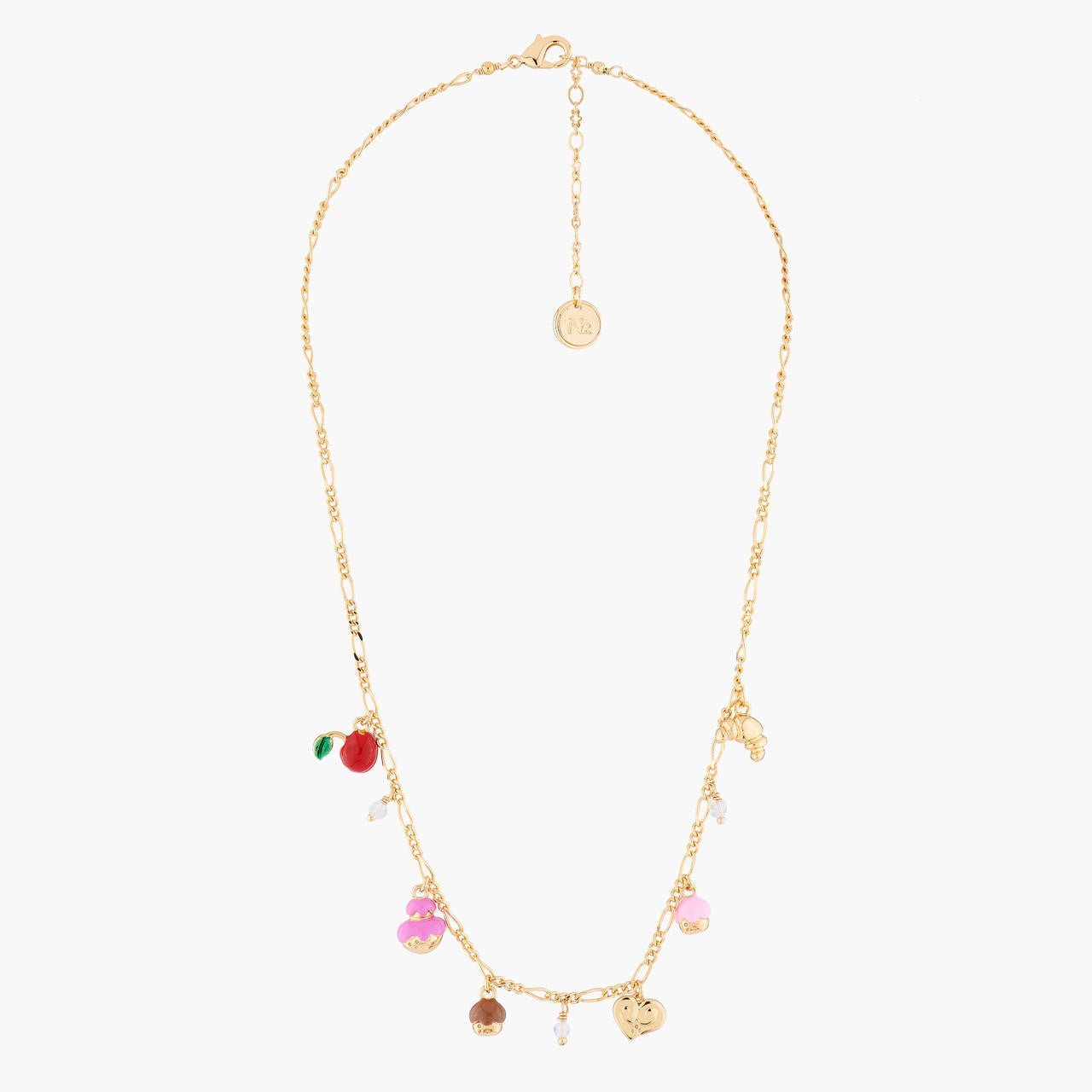 Cream Puff, Palmier, Puff Pastry, Croissant And Cherry Thin Necklace | AMFP3051 - Les Nereides