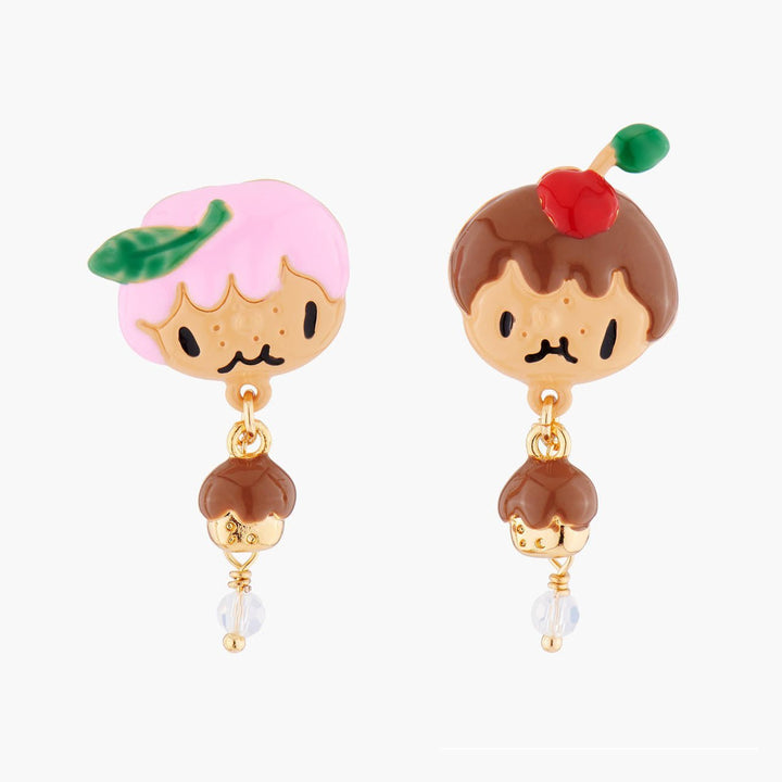 Cream Puff Sisters Asymmetrical Earrings | AMFP104C/1 - Les Nereides