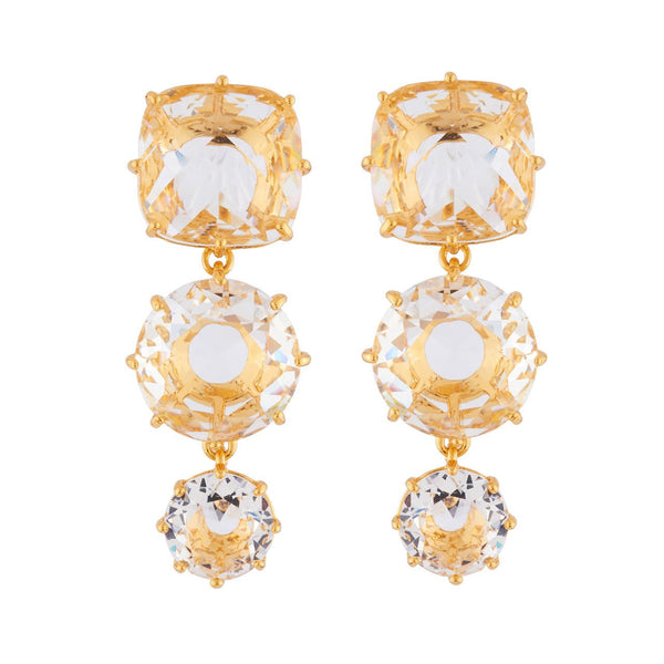 Crystal 3 Stones La Diamantine Earrings | AILD136C/2 - Les Nereides