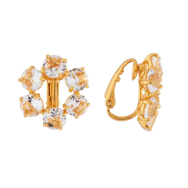 Crystal 6 Stones La Diamantine Creoles Earrings | AILD142C/2 - Les Nereides
