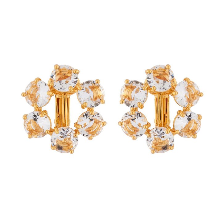 Crystal 6 Stones La Diamantine Creoles Earrings | AILD142C/2 - Les Nereides