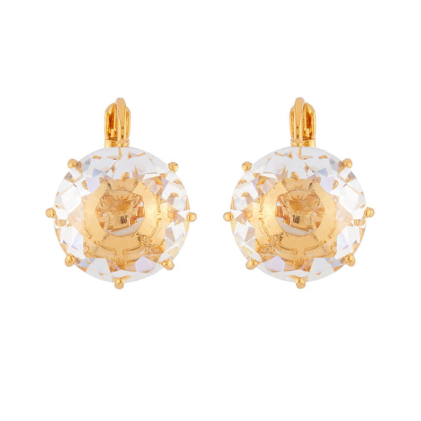 Crystal Round Stone La Diamantine Dormeuses Earrings | AILD140D/2 - Les Nereides
