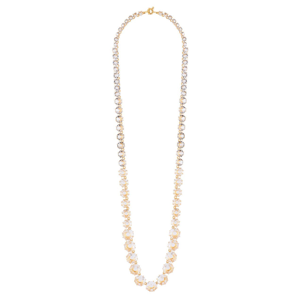 Crystal Round Stones La Diamantine Luxurious Long Necklace | AILD3192 - Les Nereides