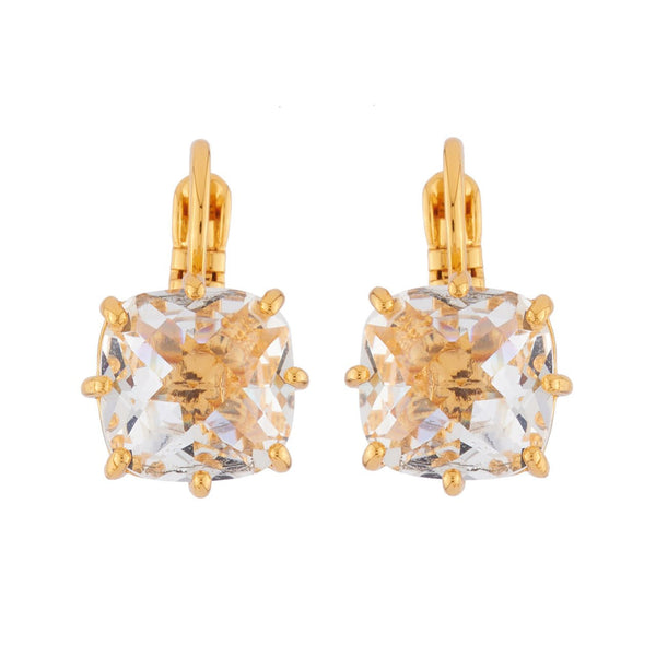 Crystal Square Stone La Diamantine Dormeuses Earrings | AILD1012 - Les Nereides