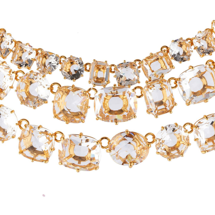 Crystal Three Row La Diamantine Luxurious Necklace | AILD3172 - Les Nereides