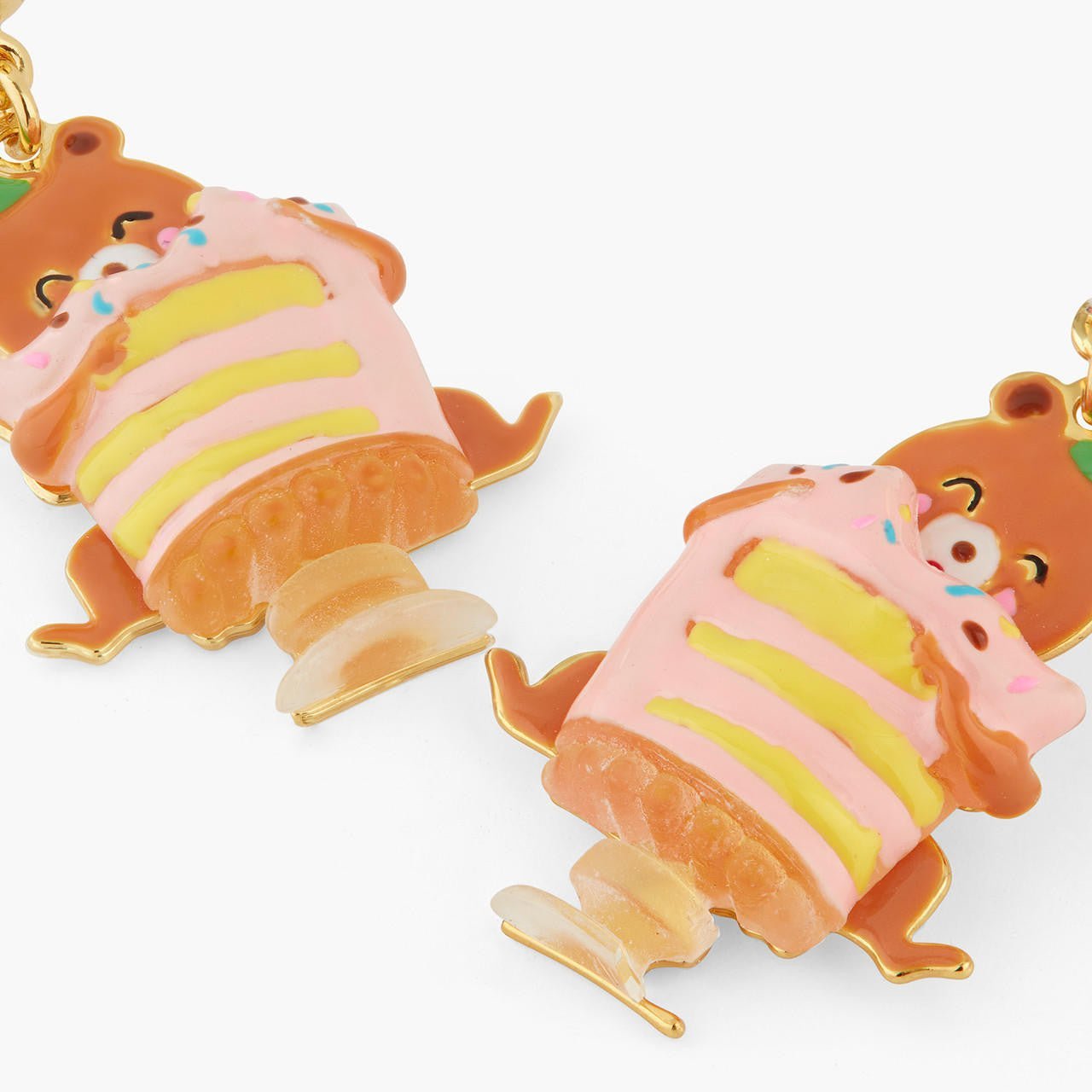 Cuddly bear and birthday cake earrings | AQPP1031 - Les Nereides