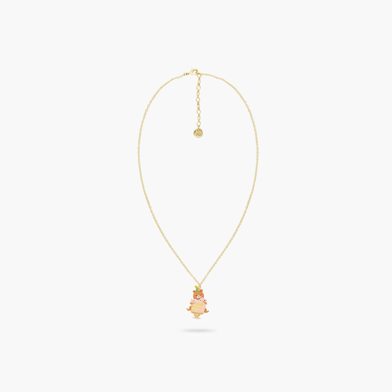 Cuddly bear and birthday cake pendant necklace | AQPP3021 - Les Nereides