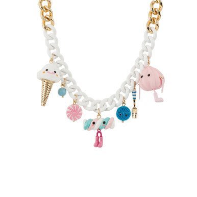 Cute Marshmallow And Ice Cream Monsters Necklace | - Les Nereides