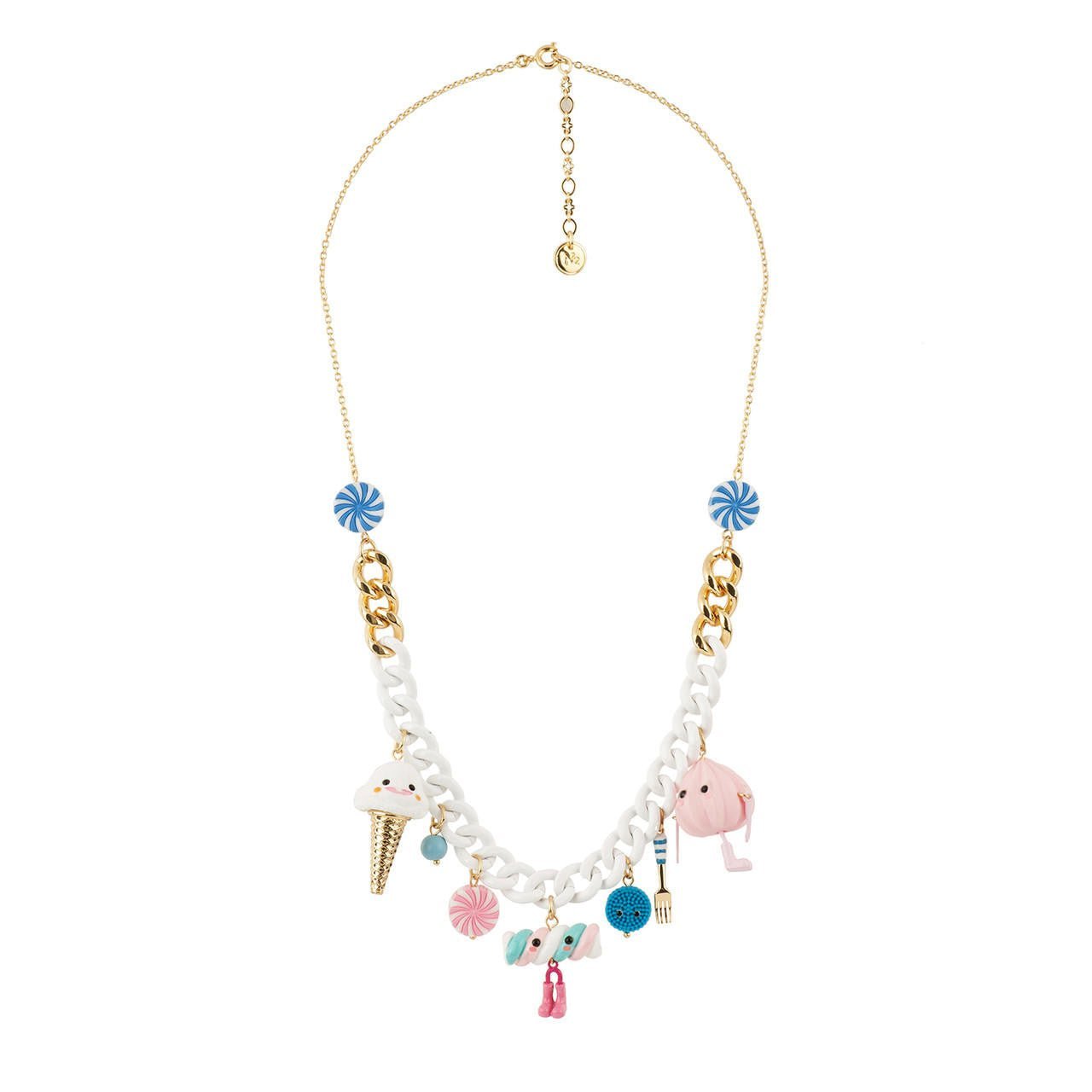 Cute Marshmallow And Ice Cream Monsters Necklace | - Les Nereides