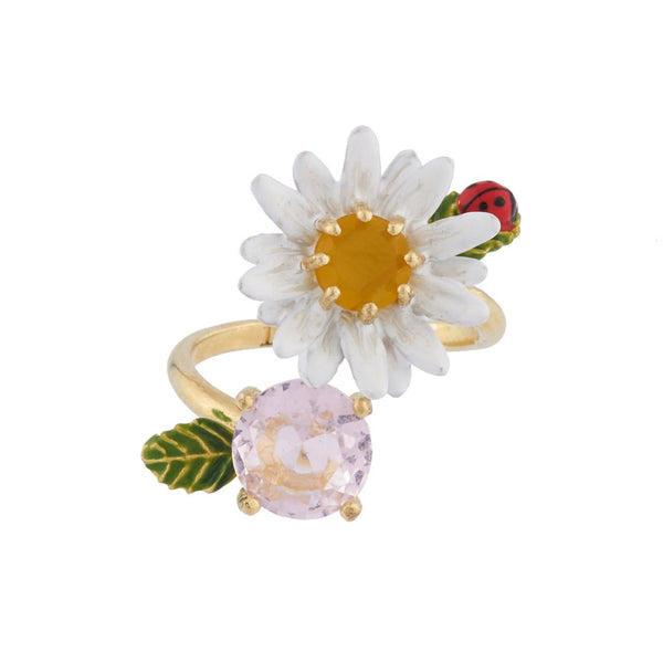 Daisy And Faceted Crystal Rings | AIPR6011 - Les Nereides