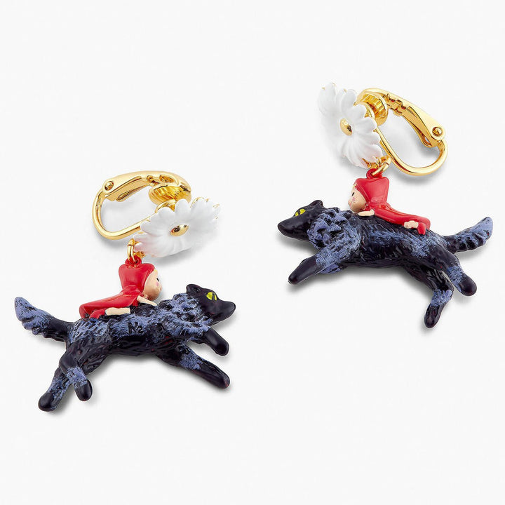 Daisy, Little Red Riding Hood And The Big Bad Wolf Earrings | APBB1031 - Les Nereides