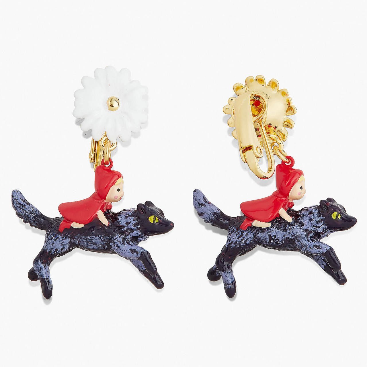 Daisy, Little Red Riding Hood And The Big Bad Wolf Earrings | APBB1031 - Les Nereides