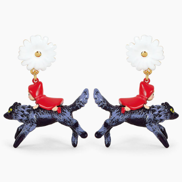 Daisy, Little Red Riding Hood And The Big Bad Wolf Earrings | APBB1031 - Les Nereides