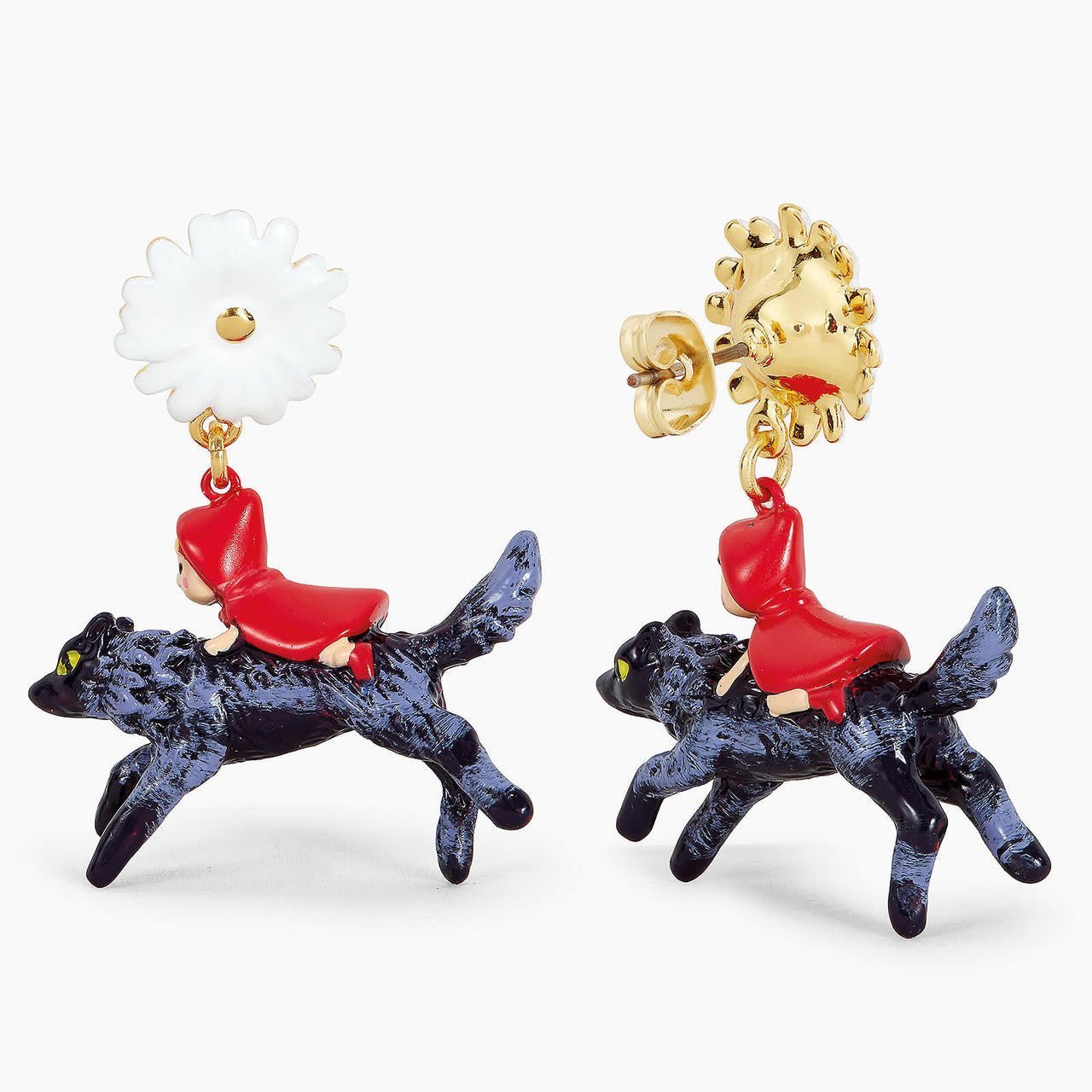 Daisy, Little Red Riding Hood And The Big Bad Wolf Earrings | APBB1031 - Les Nereides