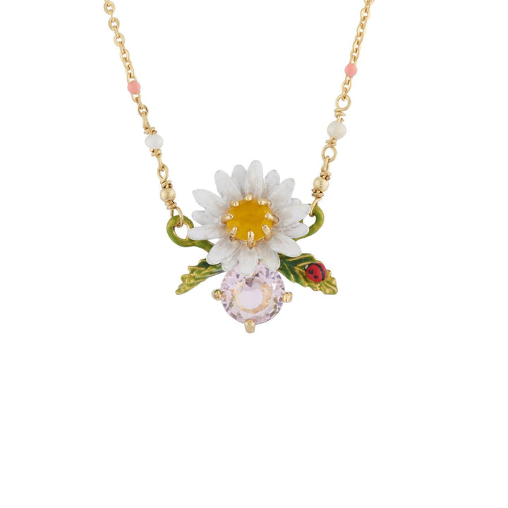 Daisy On Faceted Crystal Necklace | AIPR3041 - Les Nereides