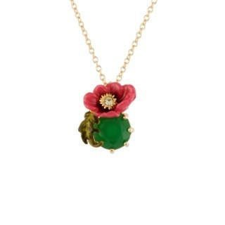 Dark Green Crystal Stone Necklace | AEED3061 - Les Nereides