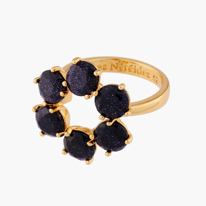 Deep Sparkling Blue 6 Stones La Diamantine Thin Rings | AMLD619/11 - Les Nereides