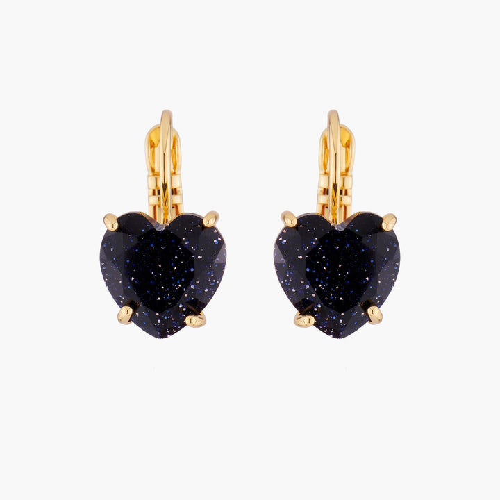 Deep Sparkling Blue Hearthstone La Diamantine Dormeuses Earrings | AMLD1451 - Les Nereides