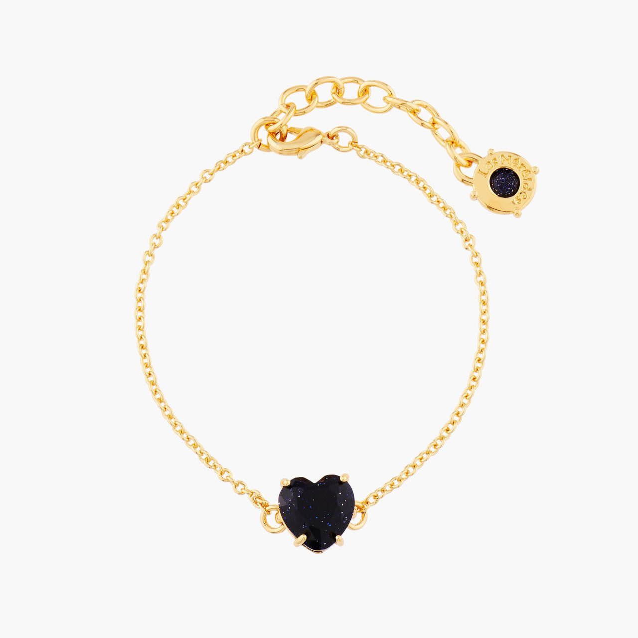 Deep Sparkling Blue Hearthstone La Diamantine Thin Bracelet | AMLD2531 - Les Nereides