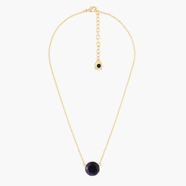 Deep Sparkling Blue Round Stone La Diamantine Pendant Necklace | AMLD3011 - Les Nereides