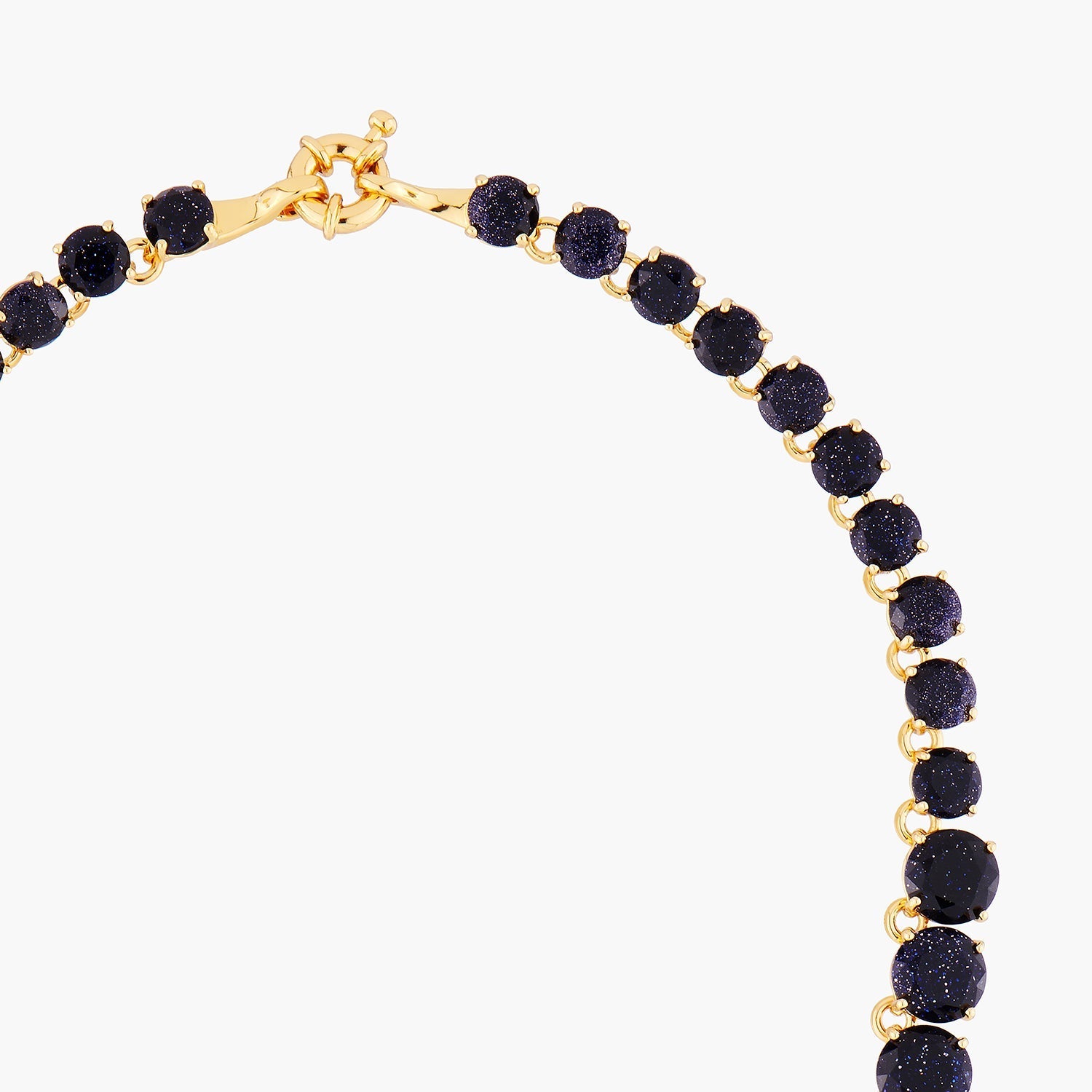 Deep Sparkling Blue Round Stones La Diamantine Choker Necklace | AMLD3321 - Les Nereides