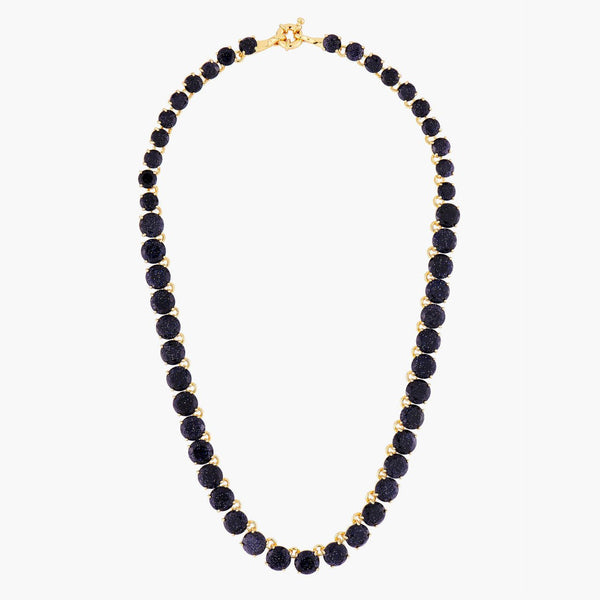 Deep Sparkling Blue Round Stones La Diamantine Choker Necklace | AMLD3321 - Les Nereides