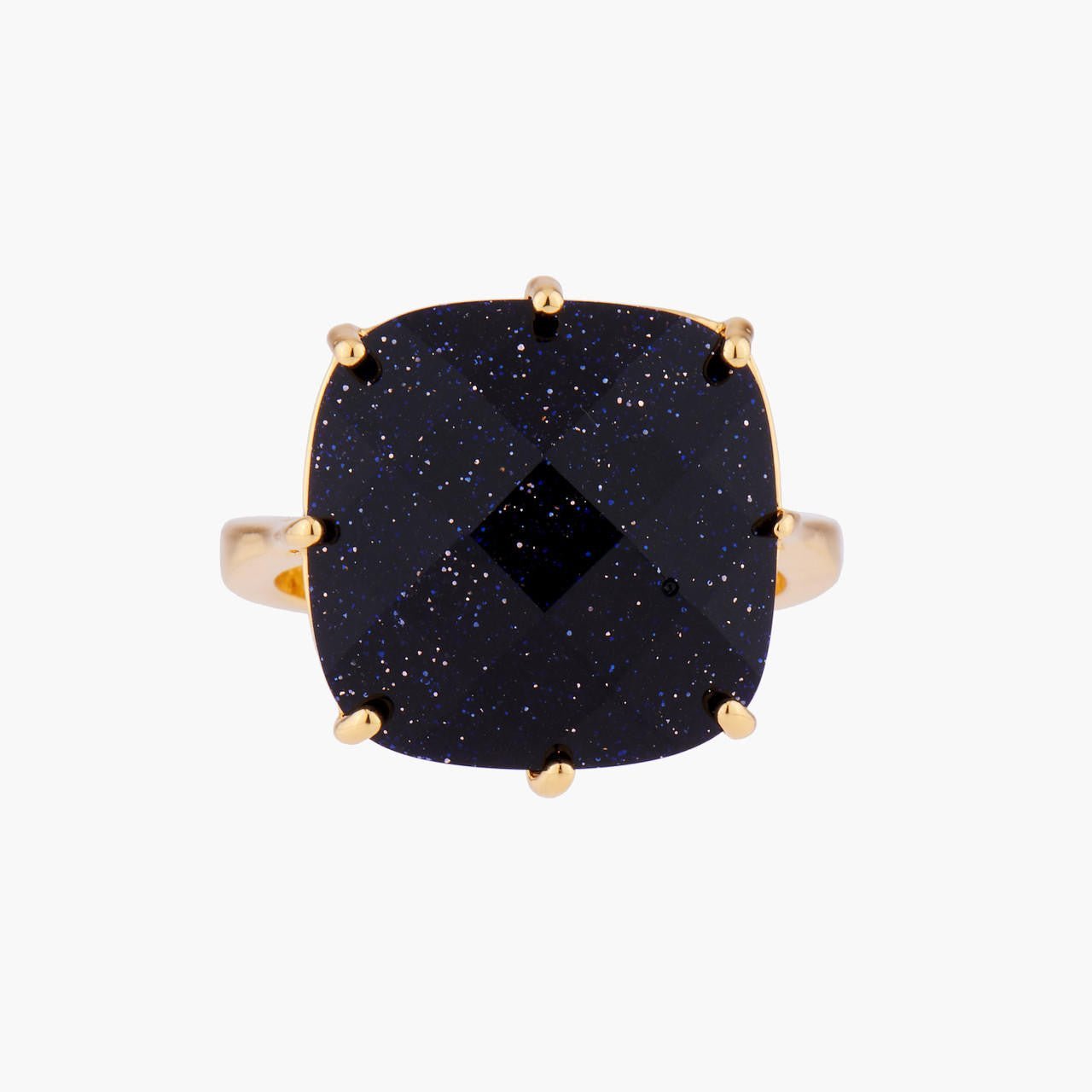 Deep Sparkling Blue Square Stone La Diamantine Solitaire Rings | AMLD602/11 - Les Nereides