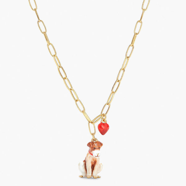 Dog And Heart Pendant Necklace | APLA3031 - Les Nereides