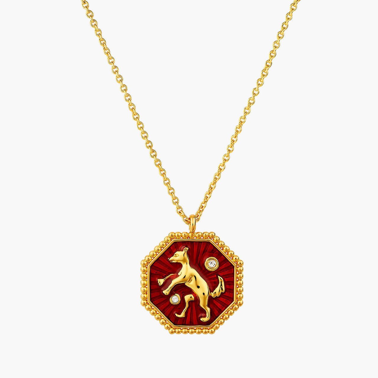Dog Zodiac Sign Pendant Necklace | ANZA3111 - Les Nereides