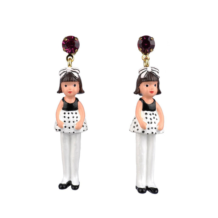 Doll Black Hair With Knot Earrings | ZJD1051 - Les Nereides